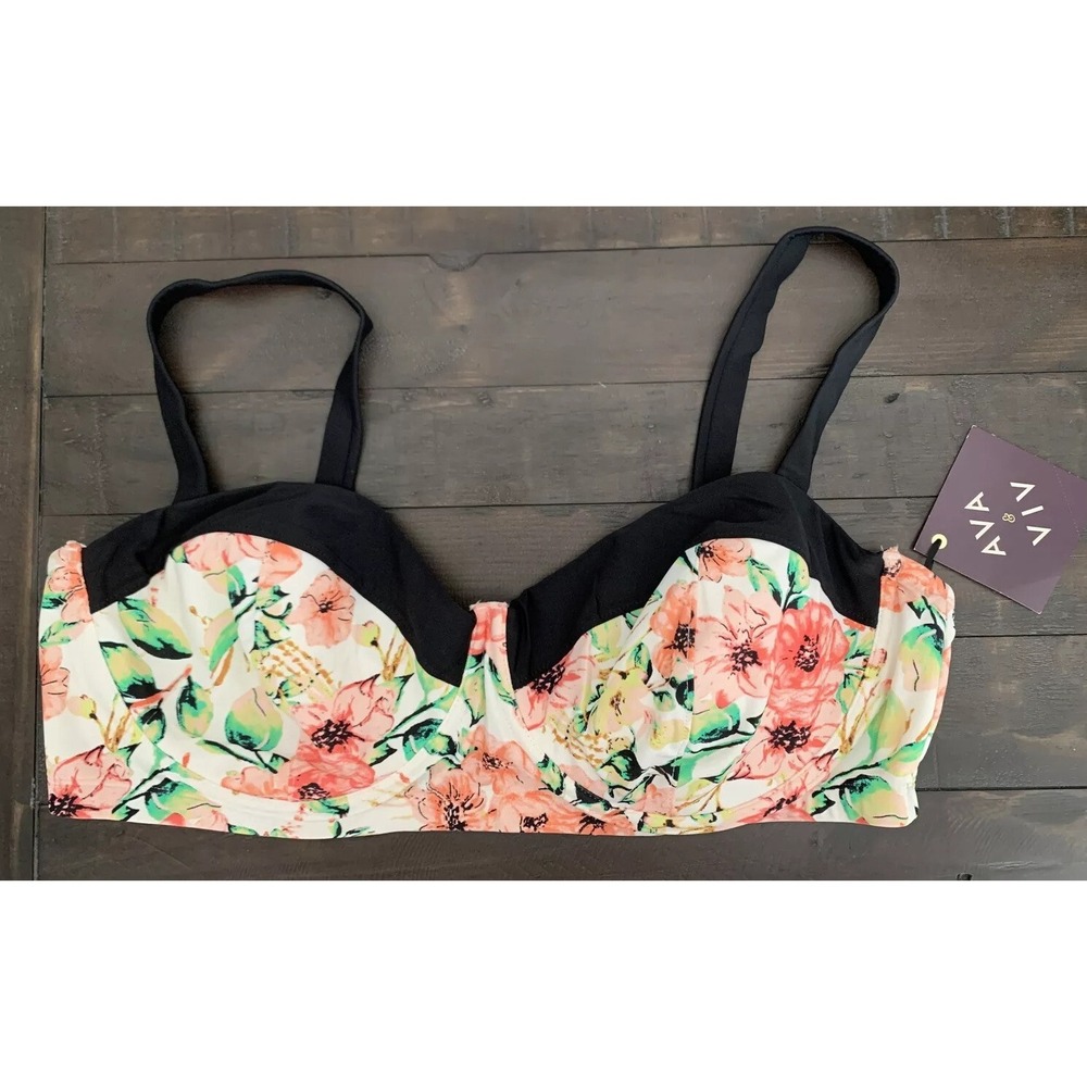 NEW Ava & Viv Bikini Bra Top  Underwired Floral 22W NWT (J27) 0191